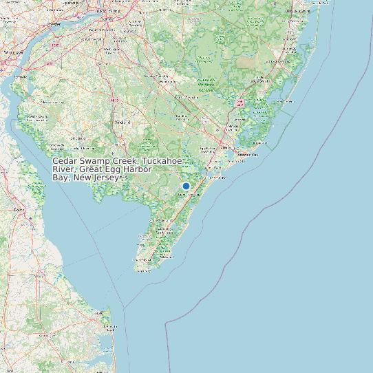 Map of Cedar Swamp Creek, Tuckahoe River, Great Egg Harbor Bay, New Jersey Tide Prediction Station