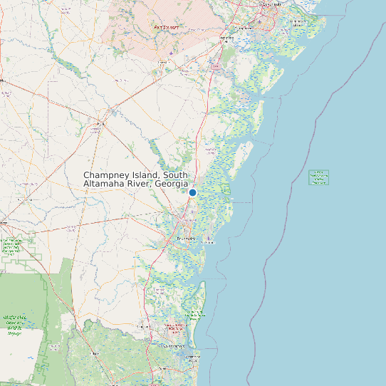 Map of Champney Island, South Altamaha River, Georgia Tide Prediction Station