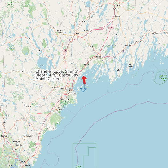 Map of Chandler Cove, S. ent. (depth 4 ft), Casco Bay, Maine Current Prediction Station