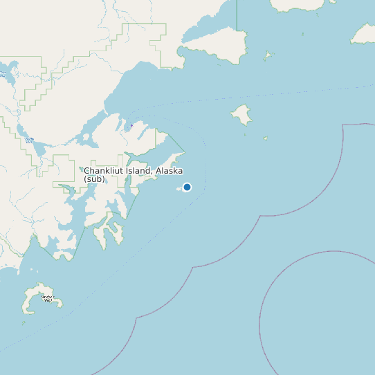 Map of Chankliut Island, Alaska (sub) Tide Prediction Station