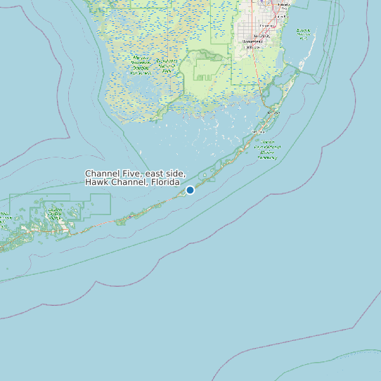 Channel Five, east side, Hawk Channel, Florida map