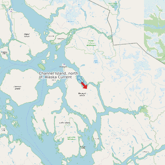 Map of Channel Island, north of, Alaska Current Prediction Station