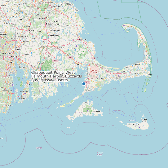 Map of Chapoquoit Point, West Falmouth Harbor, Buzzards Bay, Massachusetts Tide Prediction Station