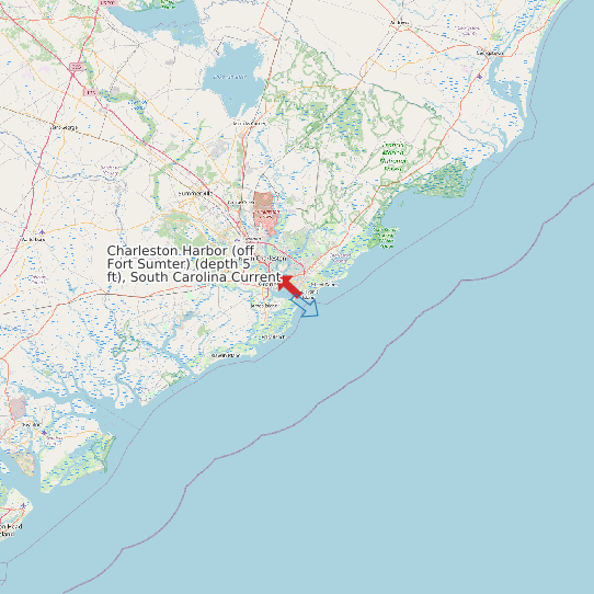 Charleston Harbor (off Fort Sumter) (depth 5 ft), South Carolina Current map