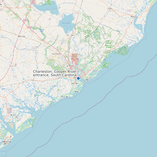 Charleston, Cooper River entrance, South Carolina map