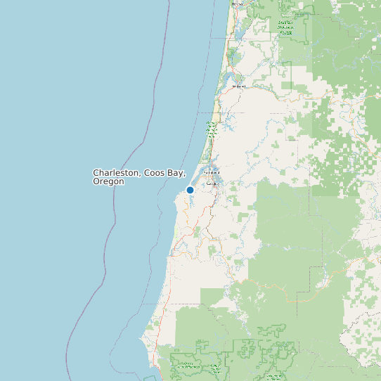 Map of Charleston, Coos Bay, Oregon Tide Prediction Station