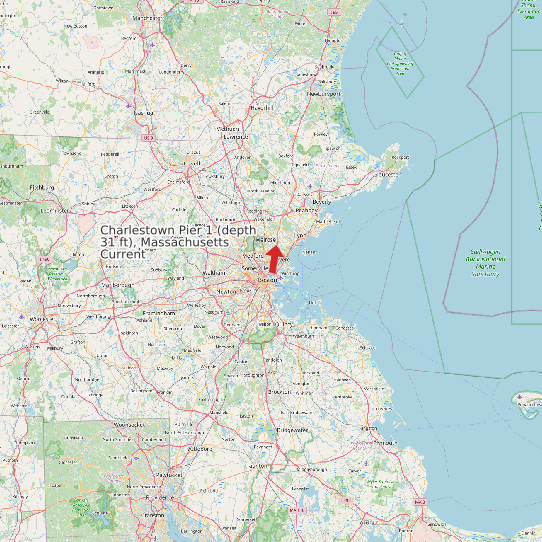 Charlestown Pier 1 (depth 31 ft), Massachusetts Current map
