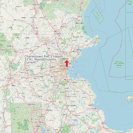 Map of Charlestown Pier 1 (depth 57 ft), Massachusetts Current Prediction Station