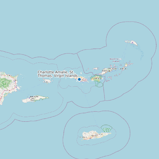 Map of Charlotte Amalie, St. Thomas, Virgin Islands Tide Prediction Station