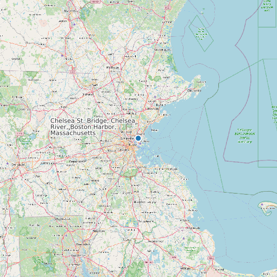 Chelsea St. Bridge, Chelsea River, Boston Harbor, Massachusetts map