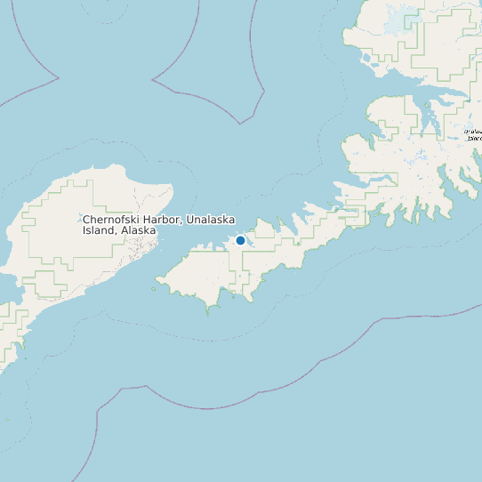 Map of Chernofski Harbor, Unalaska Island, Alaska Tide Prediction Station