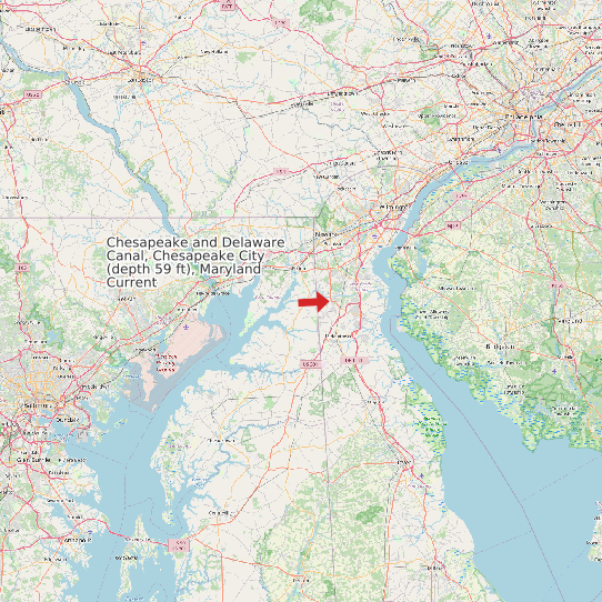 Chesapeake and Delaware Canal, Chesapeake City (depth 59 ft), Maryland Current map