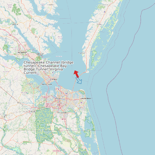 Chesapeake Channel (bridge tunnel), Chesapeake Bay Bridge Tunnel, Virginia Current map
