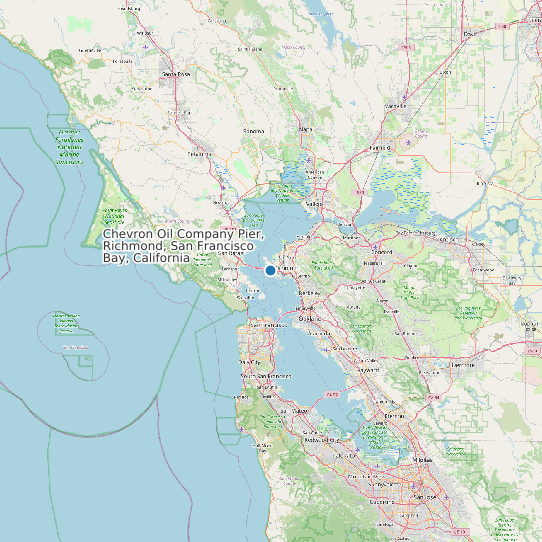 Map of Chevron Oil Company Pier, Richmond, San Francisco Bay, California Tide Prediction Station