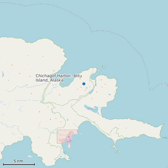 Map of Chichagof Harbor, Attu Island, Alaska Tide Prediction Station