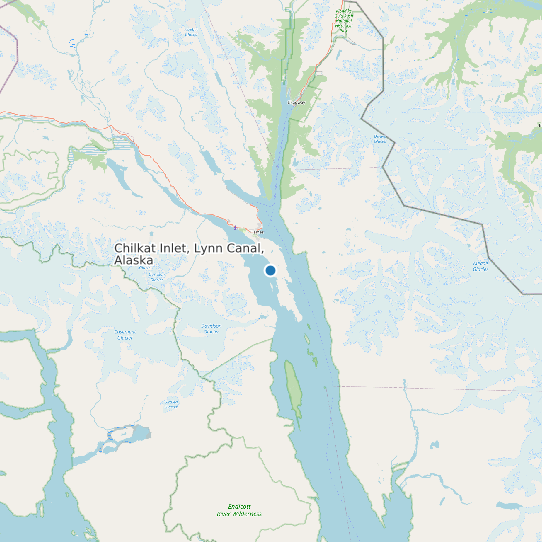 Map of Chilkat Inlet, Lynn Canal, Alaska Tide Prediction Station