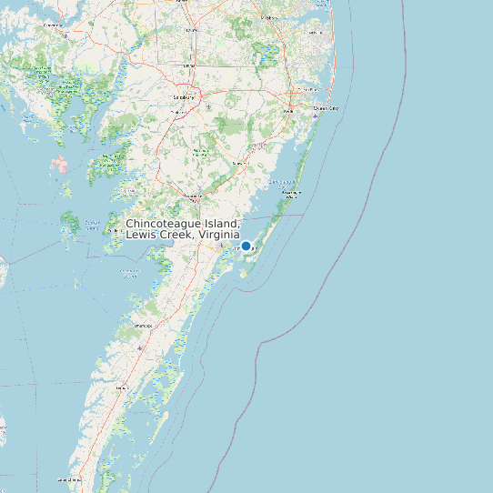 Chincoteague Island, Lewis Creek, Virginia map