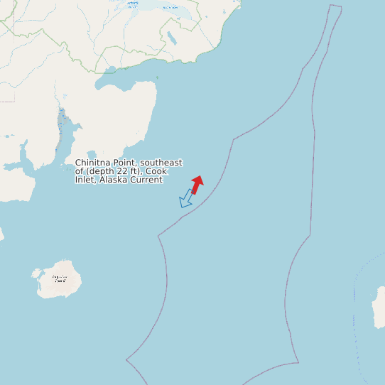 Chinitna Point, southeast of (depth 22 ft), Cook Inlet, Alaska Current map