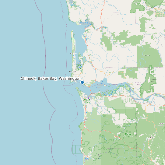 Map of Chinook, Baker Bay, Washington Tide Prediction Station