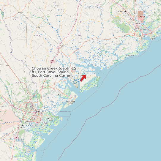 Chowan Creek (depth 15 ft), Port Royal Sound, South Carolina Current map
