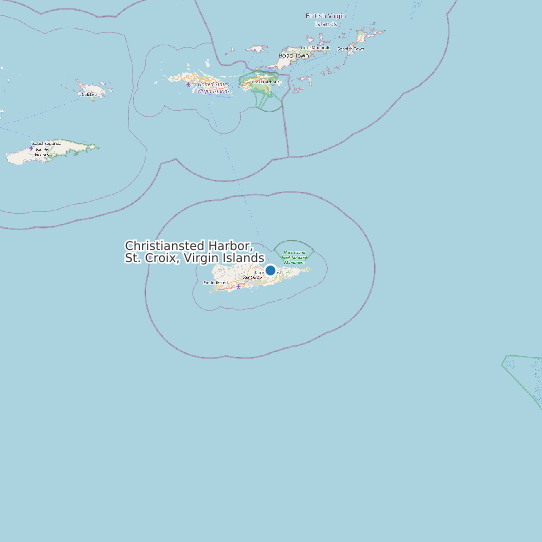 Map of Christiansted Harbor, St. Croix, Virgin Islands Tide Prediction Station