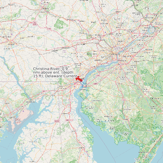 Christina River, 0.9 nmi above ent. (depth 15 ft), Delaware Current map