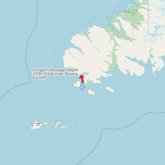 Chugach Passage (depth 37 ft), Cook Inlet, Alaska Current map