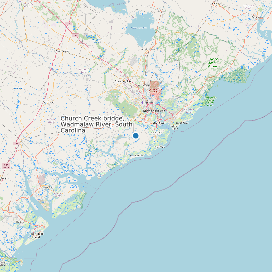 Church Creek bridge, Wadmalaw River, South Carolina map