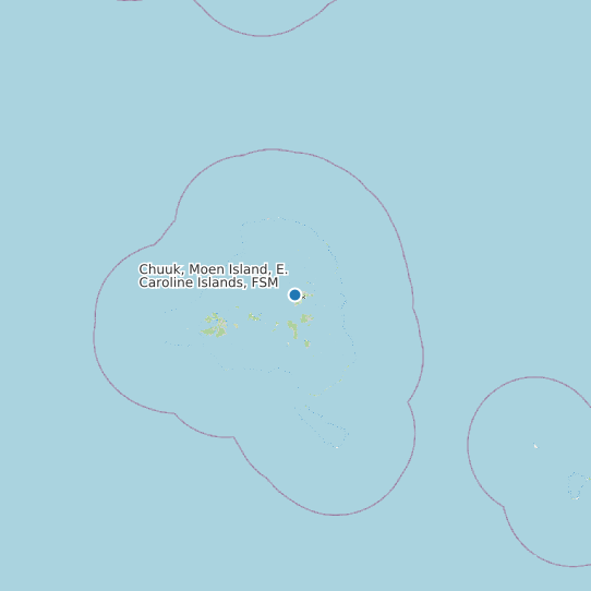 Map of Chuuk, Moen Island, E. Caroline Islands, FSM Tide Prediction Station