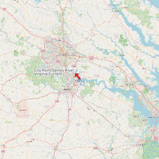 Map of City Point, James River, Virginia Current Prediction Station