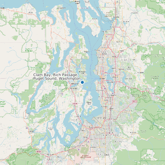 Clam Bay, Rich Passage, Puget Sound, Washington map