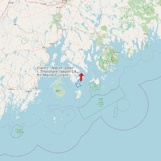 Clam I., NW of, Deer I. Thorofare (depth 14 ft), Maine Current map