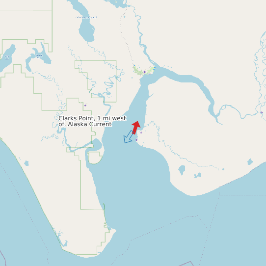 Map of Clarks Point, 1 mi west of, Alaska Current Prediction Station