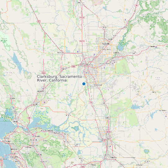 Clarksburg, Sacramento River, California map