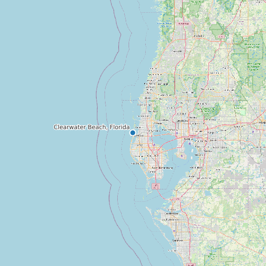 Map of Clearwater Beach, Florida Tide Prediction Station