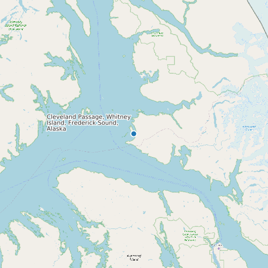 Map of Cleveland Passage, Whitney Island, Frederick Sound, Alaska Tide Prediction Station