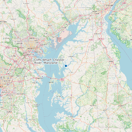 Cliffs Wharf, Chester River, Maryland map