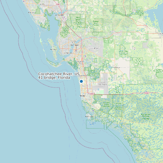 Cocohatchee River, US 41 bridge, Florida map