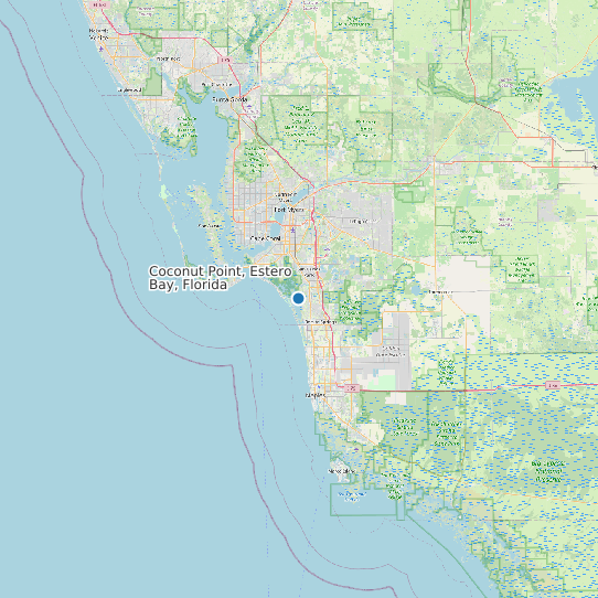 Map of Coconut Point, Estero Bay, Florida Tide Prediction Station