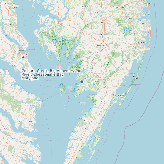 Colburn Creek, Big Annemessex River, Chesapeake Bay, Maryland map