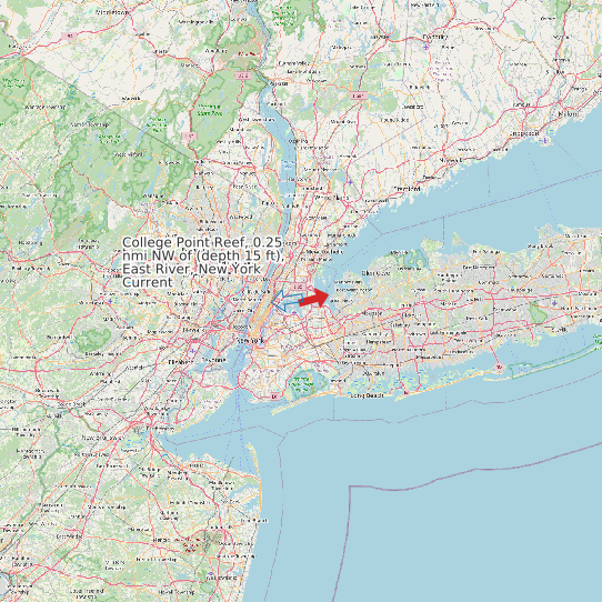 College Point Reef, 0.25 nmi NW of (depth 15 ft), East River, New York Current map