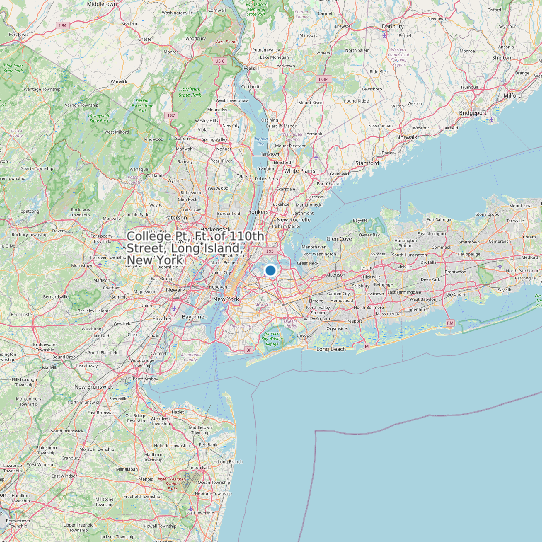 Map of College Pt, Ft. of 110th Street, Long Island, New York Tide Prediction Station