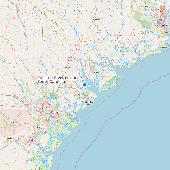 Map of Colleton River entrance, South Carolina Tide Prediction Station
