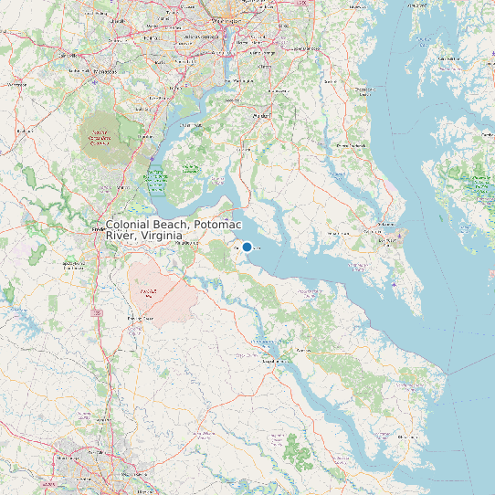 Map of Colonial Beach, Potomac River, Virginia Tide Prediction Station