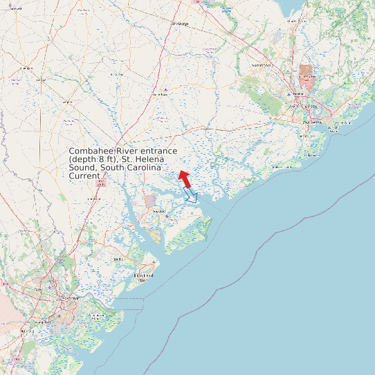 Combahee River entrance (depth 8 ft), St. Helena Sound, South Carolina Current map