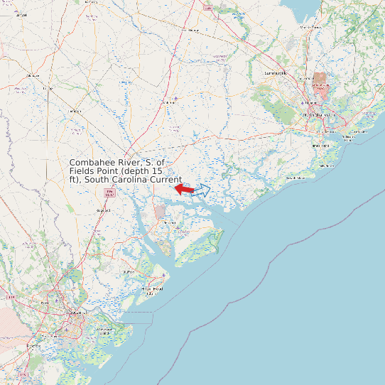 Combahee River, S. of Fields Point (depth 15 ft), South Carolina Current map