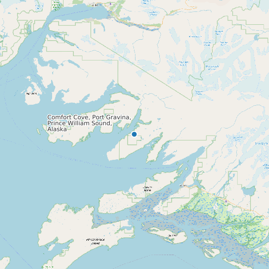 Comfort Cove, Port Gravina, Prince William Sound, Alaska map