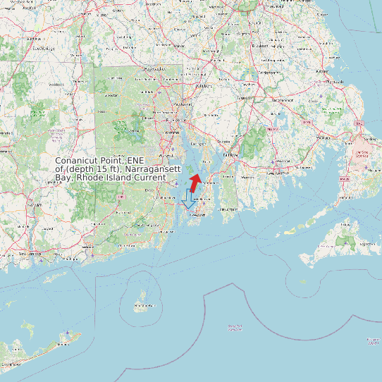 Conanicut Point, ENE of (depth 15 ft), Narragansett Bay, Rhode Island Current map