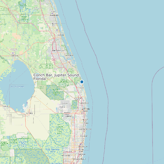 Map of Conch Bar, Jupiter Sound, Florida Tide Prediction Station