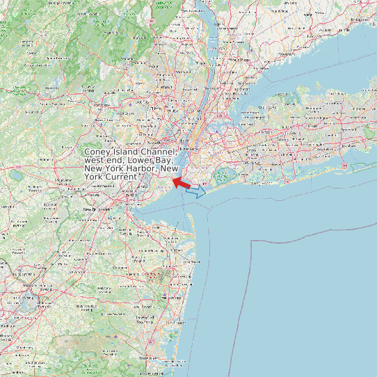 Map of Coney Island Channel, west end, Lower Bay, New York Harbor, New York Current Prediction Station